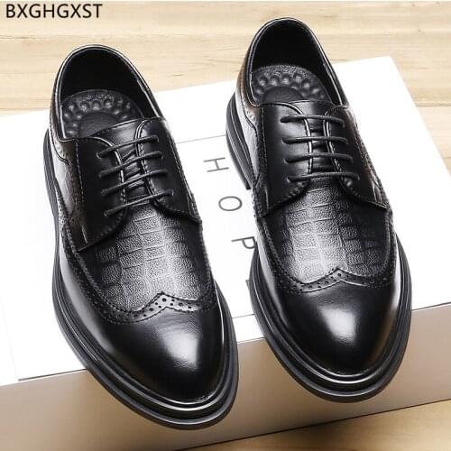 Formal Brogue Man Shoes High Quality Leather Shoes Men Classic Black Party Shoes for Men 2021 Zapatos De Hombre Chaussure Homme