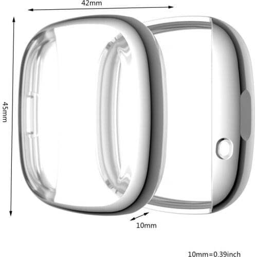 2021 New Protective Tpu Case For Fitbit- Versa 3/Sense Watch Screen Protector Waterproof Anti Shock Absorber