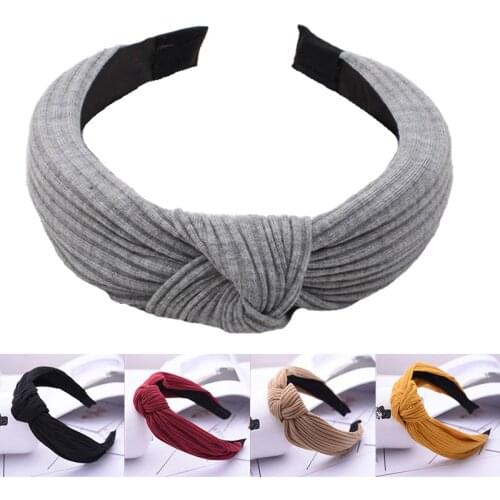 Bohemian Solid Color Hairbands For Women Knot Headbands Hair Bands Girls Hoop Turban Hair Holder Elegant Female Hair Accessories