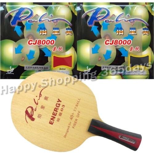 Original Pro Table Tennis PingPong Combo Racket Palio ENERGY 03 Blade with 2x CJ8000 H40-42 Rubbers Long Shakehand FL