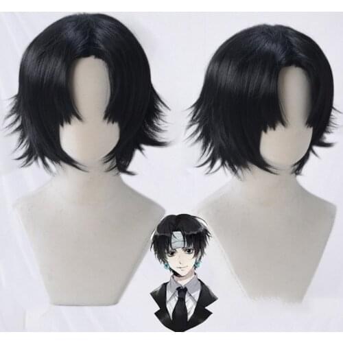 Hunter X Hunter Cosplay Kulolo lushilufelu Wigs Black Short Heat Resistant Synthetic Hair Anime Cosplay Wig + Wig Cap