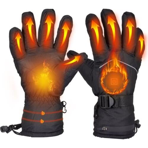 Electric Heating Gloves USB Rechargeable Heating Hand Warmer Fishing Ski Motorcycle Windproof Warm Gloves Electric Heating Glove