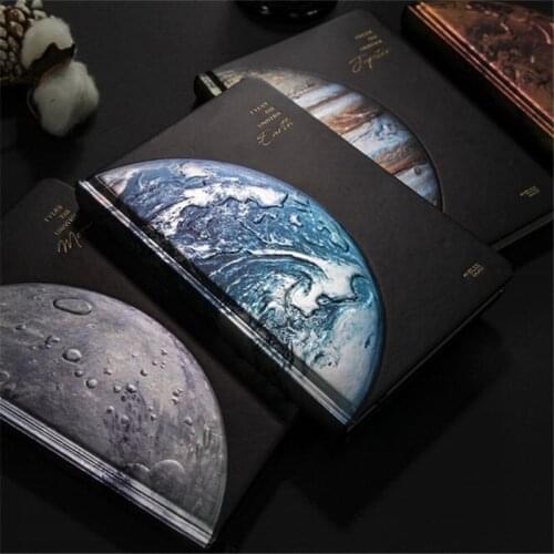 "Planet Dream" Hard Cover Lined Papers Notebook Journal Diary Beautiful Universe Notepad Boys Mens Stationery Gift