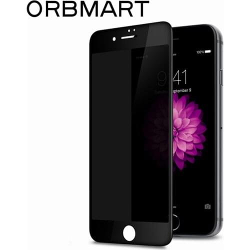 ORBMART Full Size Cover Anti Shield Privacy Film Screen Filter Tempered Glass Screen Protector For iPhone 6 6s 7 7 Plus