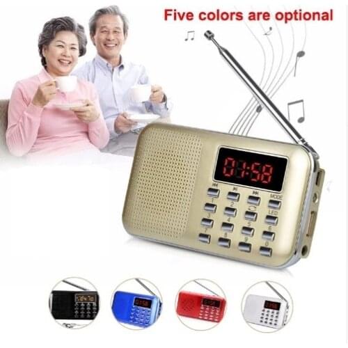 Mini L-218 Digital LCD MP3 Radio Speaker Player Support TF Card USB with LED Flashlight Function Portable FM Radio Speaker