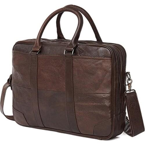 JOYIR Business Retro Mens Briefcase Genuine Leather Handbag Laptop Bag for Men Crossbody Shoulder Bags Business Messenger Bags