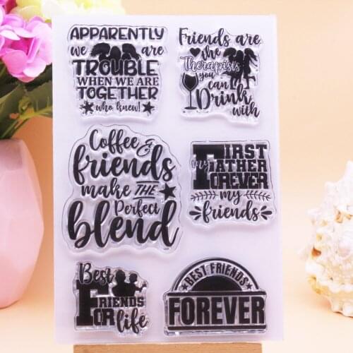 CLEAR STAMPS Best Friend Forever Friendship Scrapbooking Handmade Card Album Paper Craft Rubber Roller Transparent Silicon Stamp