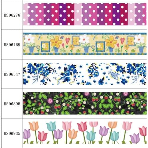 22MM 25MM 38MM 50MM 75mm Printed Pattern on Grosgrain Ribbon for diy ribbon