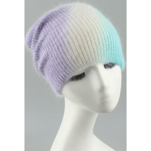 Hat Women Winter Beanie Angora Knit Warm Autumn Brim Slouchy Skiing Accessory For Teenagers Sports Outdoor