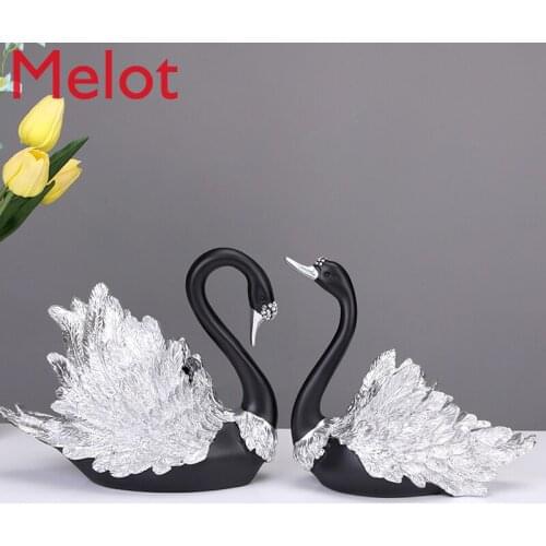 Modern luxury swan ornaments Nordic home living room TV wine cabinet trinkets crafts wedding gifts
