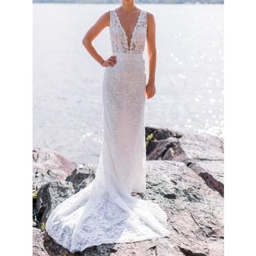 Boho A Line Wedding Dress Robe De Mariage Vestido De Noiva Glitter Tulle Bohemian Leaf Shapes Lace Organza V Back Bridal Gowns