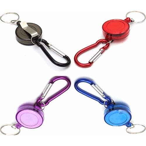1PC Retractable Pull Keychain Badge Reel ID Lanyard Name Tag Card Holder Reels Recoil Belt Key Ring Chain Clips
