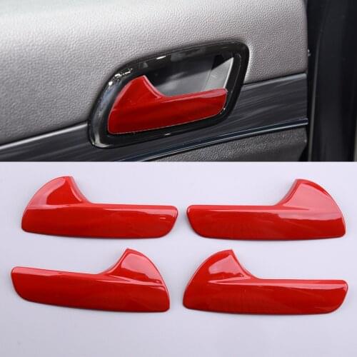1Set Red Interior Door Handle Decor Frames Covers Trims Fit For Jeep Grand Cherokee 2011 2012 2013 2014 2015 2016 2017 2018-2020