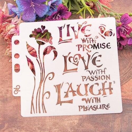 14.1*13 sweet life scrapbook stencils spray plastic mold shield DIY cake hollow Embellishment printing lace ruler Easter