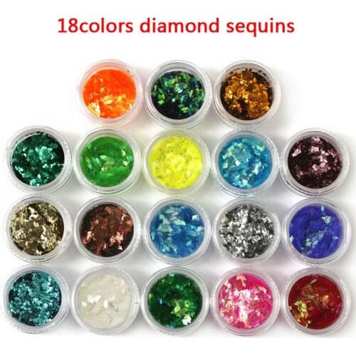 18 Colors Flakes Rhombus Glitter Laser Flakes Sequins Paillette DIY Manicure Nail Art Decorations