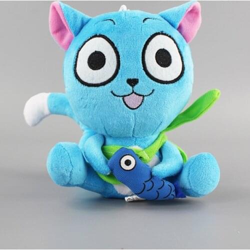 18cm Small New Anime Fairy Tail Blue Happy Cat Cute Plush Toy Stuffed Doll great Birthday Gift