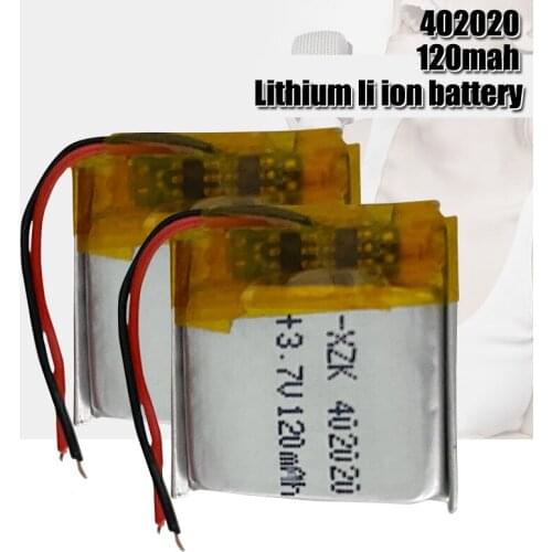 3.7V Lipo cells 402020 120mah Lithium Polymer Rechargeable Battery For MP3 MP4 MP5 Reading pen Smart bracelet Bluetooth headset