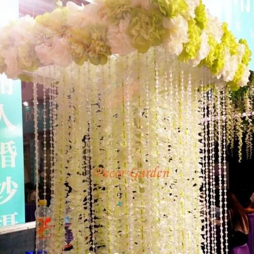 30PCS 100CM Artificial Hydrangea Orchid Wisteria Flower String For DIY Simulation Wedding Arch Square Rattan Wall Hanging Basket