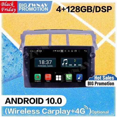 4+128G Carplay Android 10 Screen Player For Toyota VIOS 2008 2009 2010 2011 2012 2013 GPS Navi Head Unit Auto Radio Audio Stereo