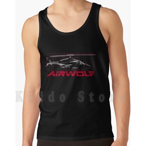 Airwolf tank tops vest 100% Cotton Airwolf 80S Helicopter Knight Rider Retro A Team Eighties Kitt Street Hawk Tv 1980S