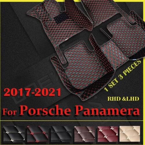 Car floor mats for Porsche Panamera(Four seats ) 2017 2018 2019 2020 2021 Custom auto foot Pads automobile carpet cover