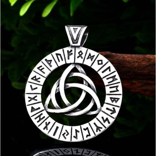 Beier 316L stainless steel alknut rune beads Pendant Necklace Original Amulet Pendant Necklace nose Vikings Jewelry LP168