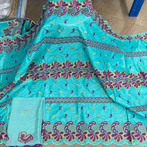 Bazin Riche Lace Fabric 2021 High Quality Nigerian Party cotton Borde Embroidery African Lace Fabric Nigerian Headtie Gele 7Y