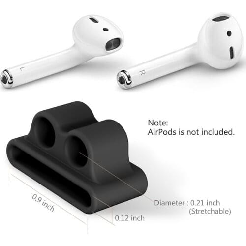 FreeShip Black For Apple Airpods Earphone Holder Case Cover For Iwatch Strap Anti-lost Silicone Sleeve Watch Strap With Bracket