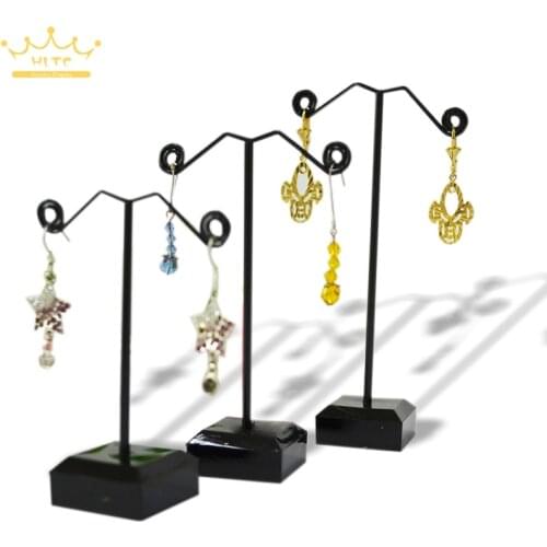 Black/Clear Acrylic Metal Jewelry Display Stand For Tassel Dangle Earrings Rack Stud Bracelet Displays Holder Exhibitor 3pcs/set