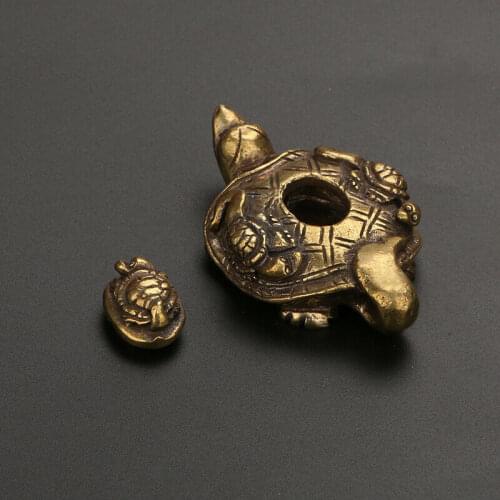 Pure Copper Turtle Ornaments Tea Pet Longevity Tortoise Teapot Incense Kettle