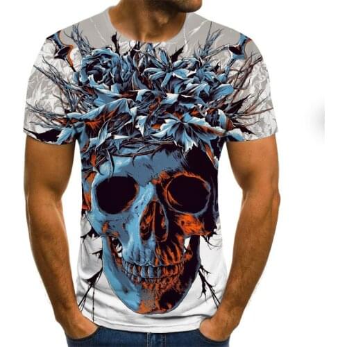 Mens Horror Skull t-shirt 3D printed graphic T shirt Summer breathable T-shirts Men funny short sleeve Harajuku shirt tops tees