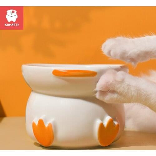 KIMPETS Ceramic Pet Bowl Cat Puppy Feeding Supplies Pet Bowls Dog Food Water Feeder Dogs Accessories Durable Multiple Color