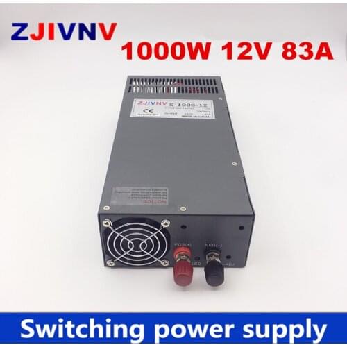 New Arrival Cooling fan Voltage Transformer LED Display DC single output 12v 1000w 83a power supply high quality