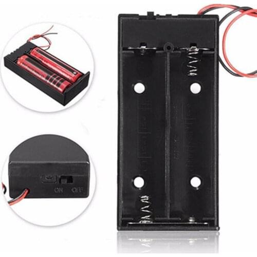 New DC Battery Storage Box Cases ON/OFF Switch Wire Battery Holder for 2x 18650 3.7V Battery Tools