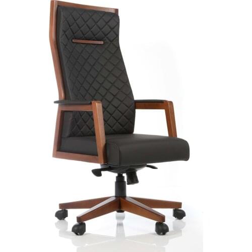 Space Office Tesla Plus Executive Office Chair-Wood-Black