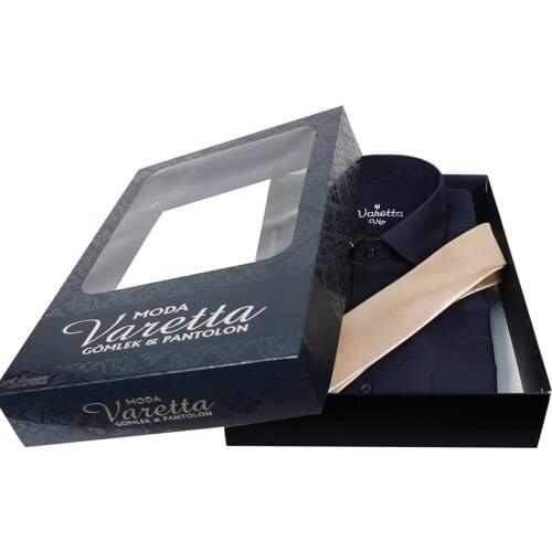 Men gift set sold navy blue mens shirt luxury tie set gift box for men gold color men gift set valentine gift for men Varetta