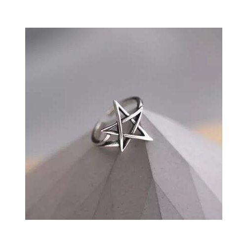 Exaggerated Personality David Star Rings For Women Wedding Jewelry Adjustable Antique Finger Ring Anillos