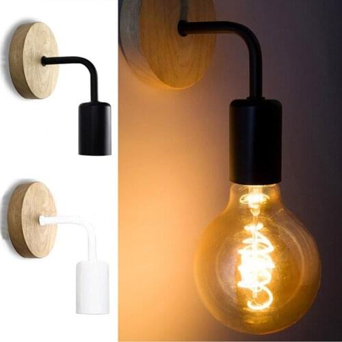 E27 Modern Wrought Iron Wall Lamp Nordic Bedroom Bedside Lamp Creative Living Room Lighting Corridor Aisle Lamp (without bulb)