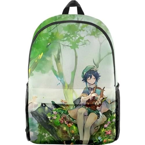 2021 Genshin Impact Venti 3D Print Men Women Backpack Oxford School Bag High Capacity Teenager Girl Child Bag Travel Backpack