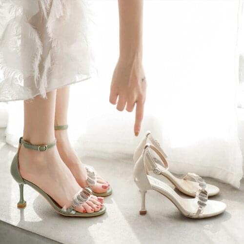 2021 Summer New Womens Sandals Fashion Elegant Women Thin Heels Party Sandals Outdoor Light Buckle Open Toe High Heel Sandals