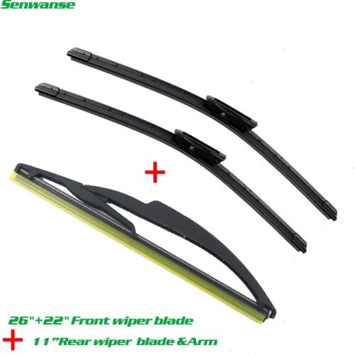 Senwanse Front and rear Wiper Blades For Renault Scenic 2 / Grand 2005-2009 High quality Windshield Windscreen wiper 26"+22"+10"