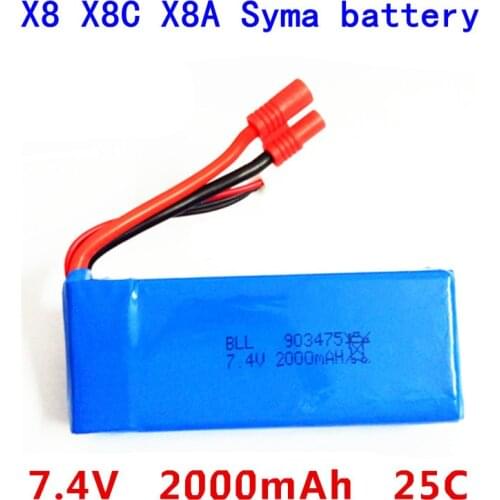 Syma X8C X8W RC Quadcopter Spare Parts 7.4V 2000mAh LiPo battery + 7.4V Multi-Charger