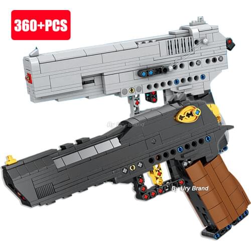 Technic Series Gun Handgun Pistol Can Fire Bullets Set Desert Eagle Assembly DIY Model Building Blocks Toys For Kids Boys Gifts