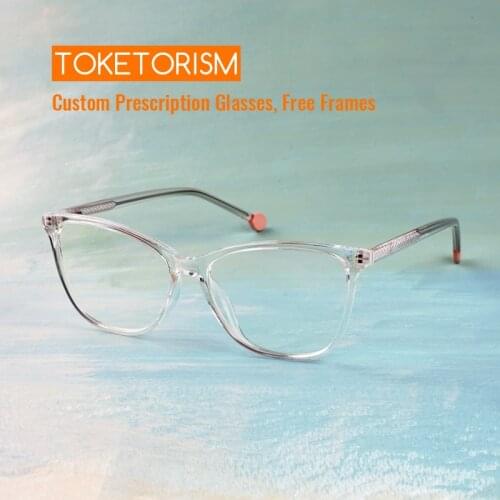 Toketorism Fashion Transparent Frame Anti Blue Light Glasses Women Men Eyeglasses 0302