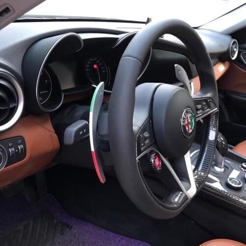 Three-color Style Car Steering Wheel Paddle Decorative Stickers For Alfa Romeo Giulia Stelvio Modified Interior Accessories