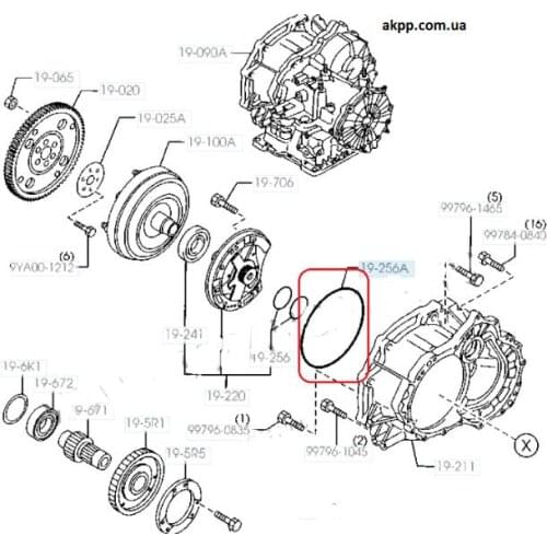 Transmission seal AT for Mazd a 3 oem：FN01-19-242