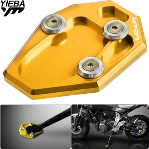 Motorcycle CNC Kickstand Side Stand Plate Pad Enlarge Extension FOR YAMAHA MT07 MT07 MT 07 2014 2015 FZ6R FZ-6R FZ 6R 09-15