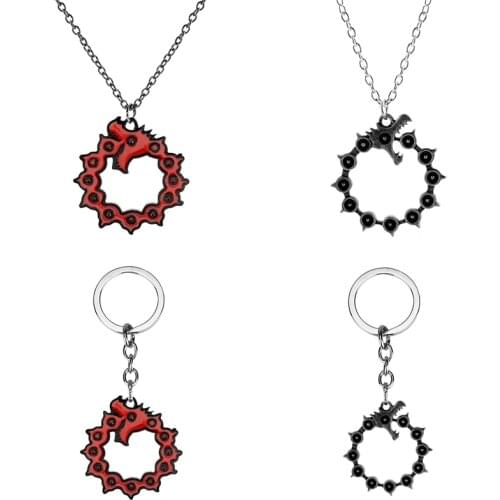 Japan Anime The Seven Deadly Sins Meliodas Tattoos Dragon Metal Cosplay Keychains Keyrings Key Rings For Men/Women Kids Gift