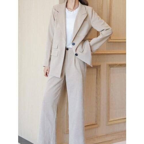 Women Office Lady Slim Blazer Pants Two-Piece Set Suits Female New Fashion Spring Autumn Business Attire