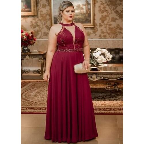 Plus Size Evening Dresses Long Ever Pretty Sexy V-Neck Sleeveless Sequined Burgundy Blush Pink Vintage Mermaid Party Gowns